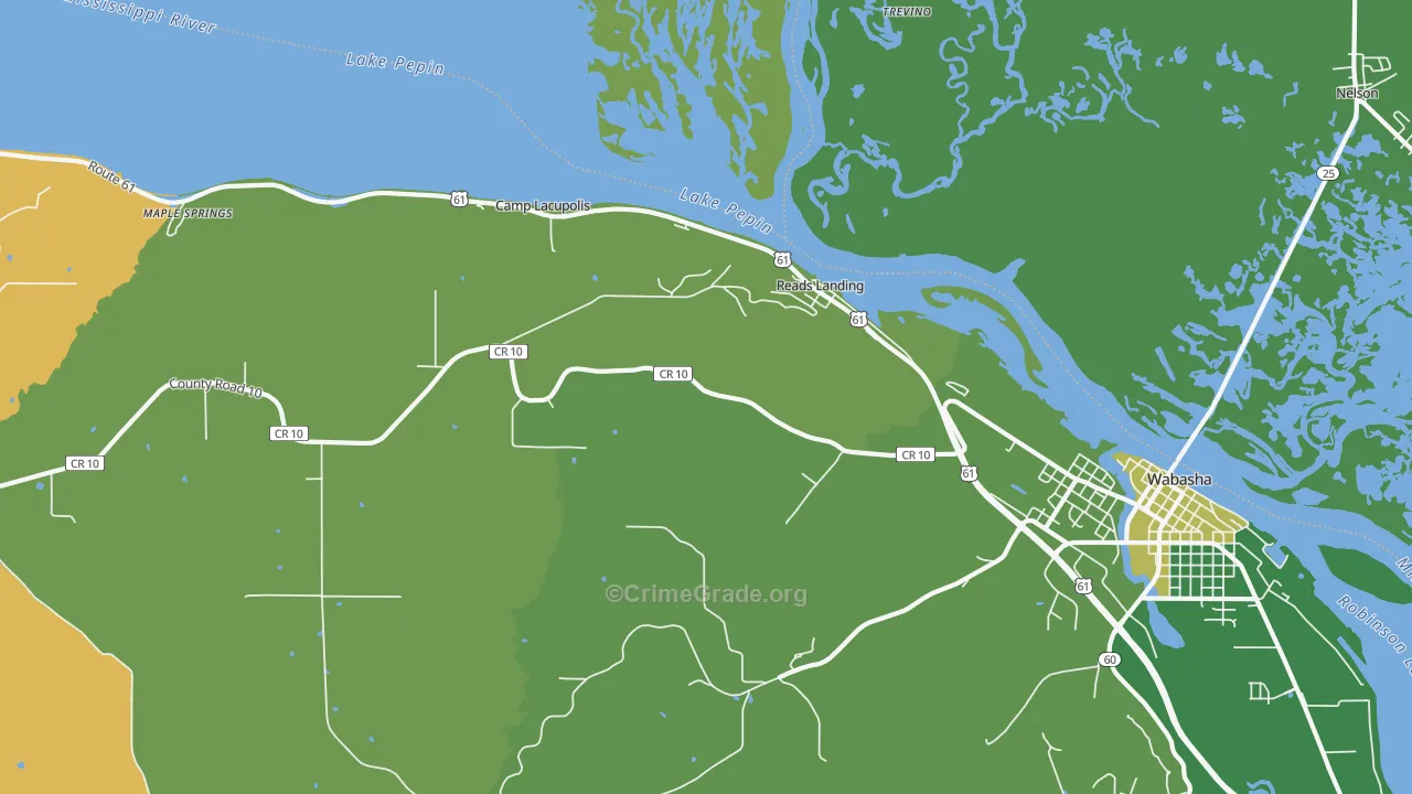 Reads Landing, MN Map of Vehicle Theft Rates
