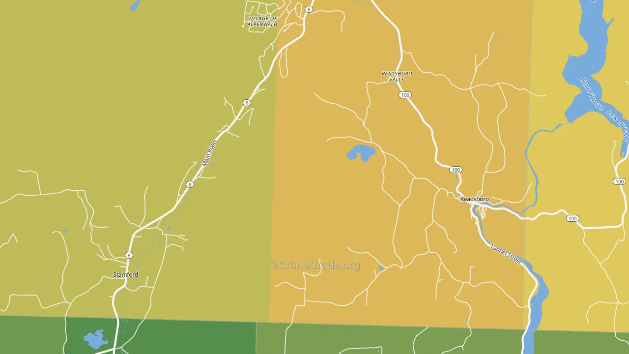 Readsboro, VT Map of Vehicle Theft Rates