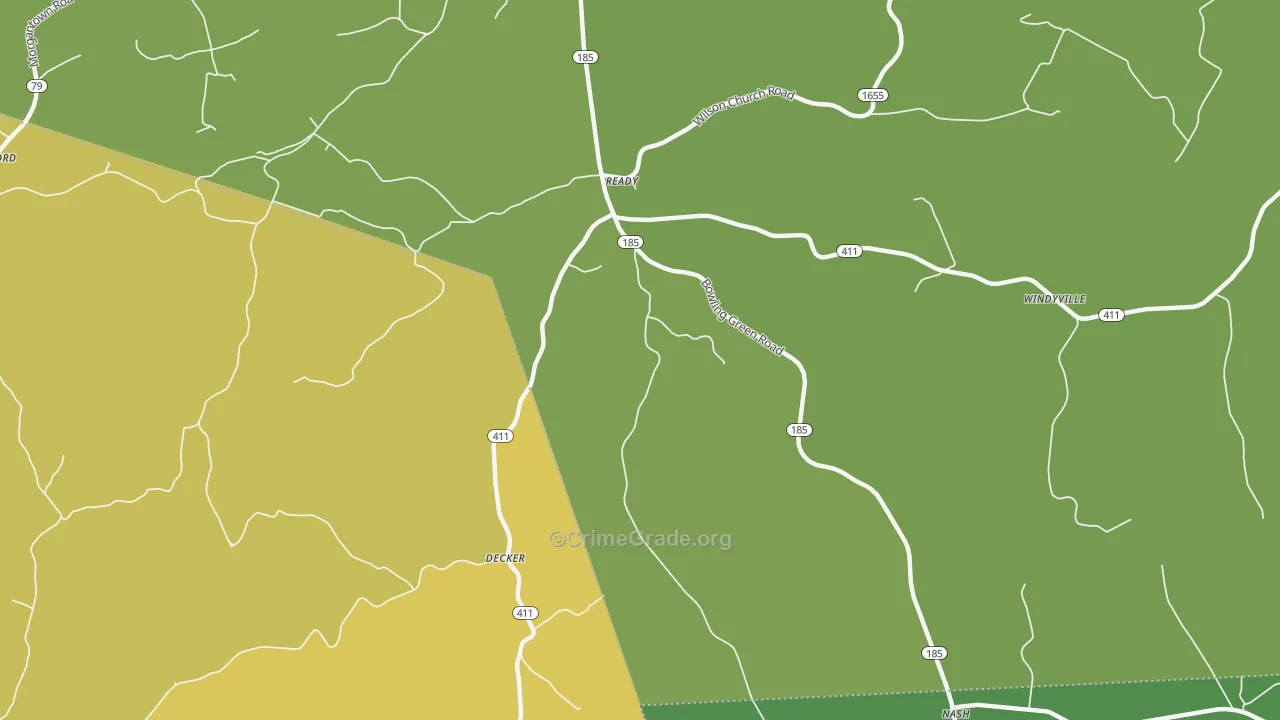 Ready, KY Map of Vehicle Theft Rates