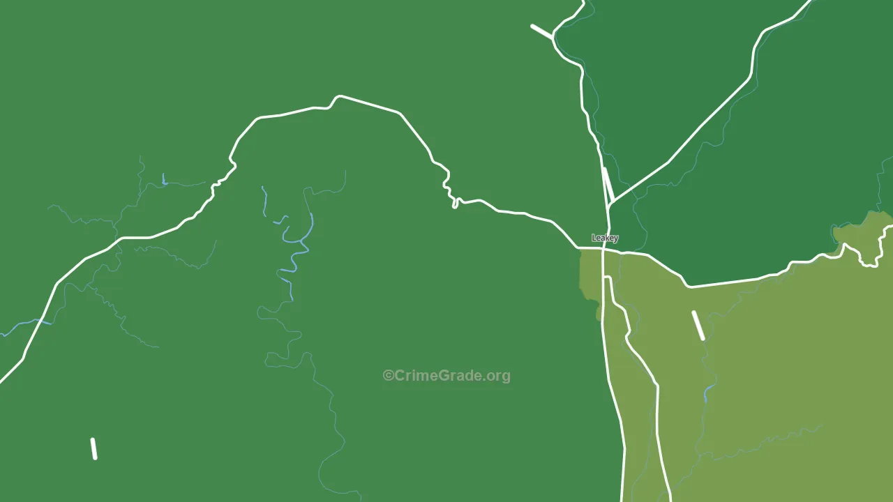 Real County, TX Map of Vehicle Theft Rates