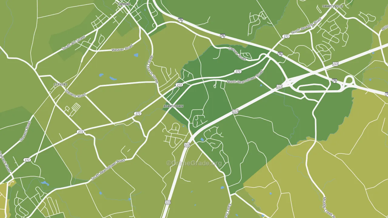 Reamstown, PA Map of Vehicle Theft Rates