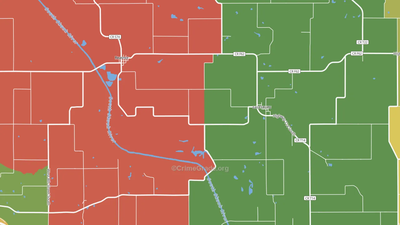 Reasnor, IA Map of Vehicle Theft Rates