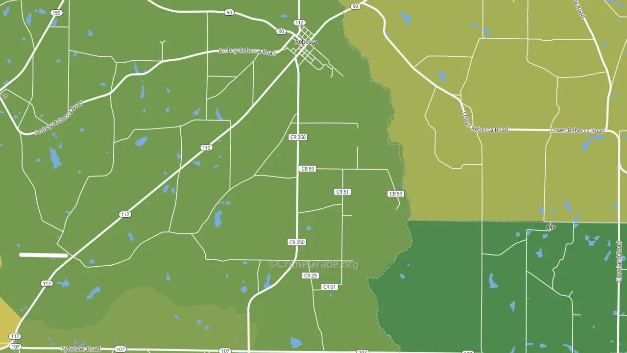 Rebecca, GA Map of Vehicle Theft Rates