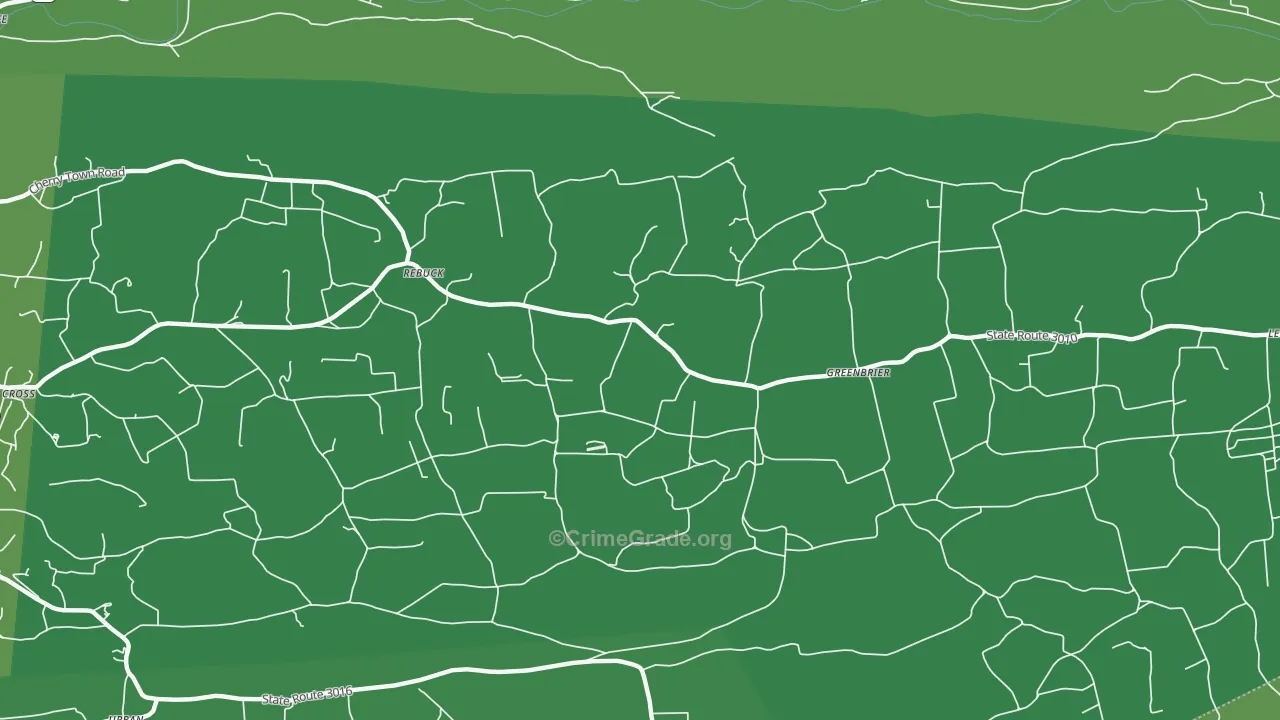 Rebuck, PA Map of Vehicle Theft Rates