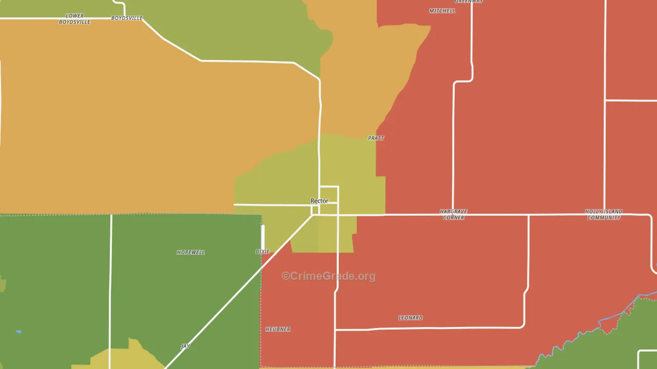 Rector, AR Map of Vehicle Theft Rates