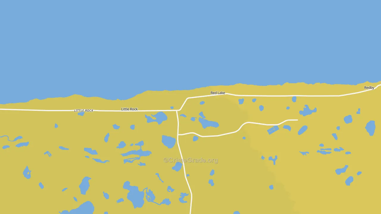 Red Lake, MN Map of Vehicle Theft Rates