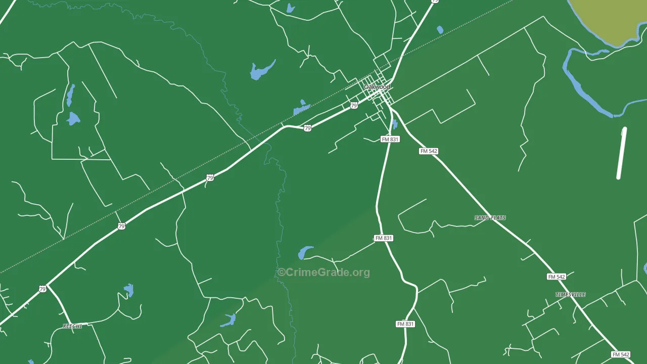 Red Lake, TX Map of Vehicle Theft Rates