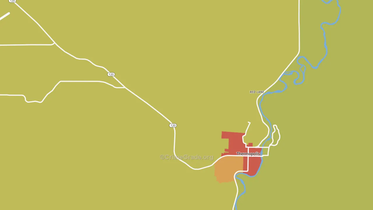Red Lane, WY Map of Vehicle Theft Rates