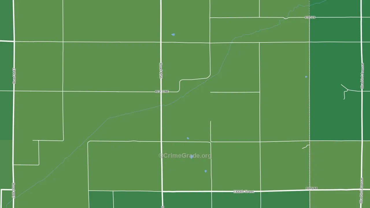Red Line, IA Map of Vehicle Theft Rates