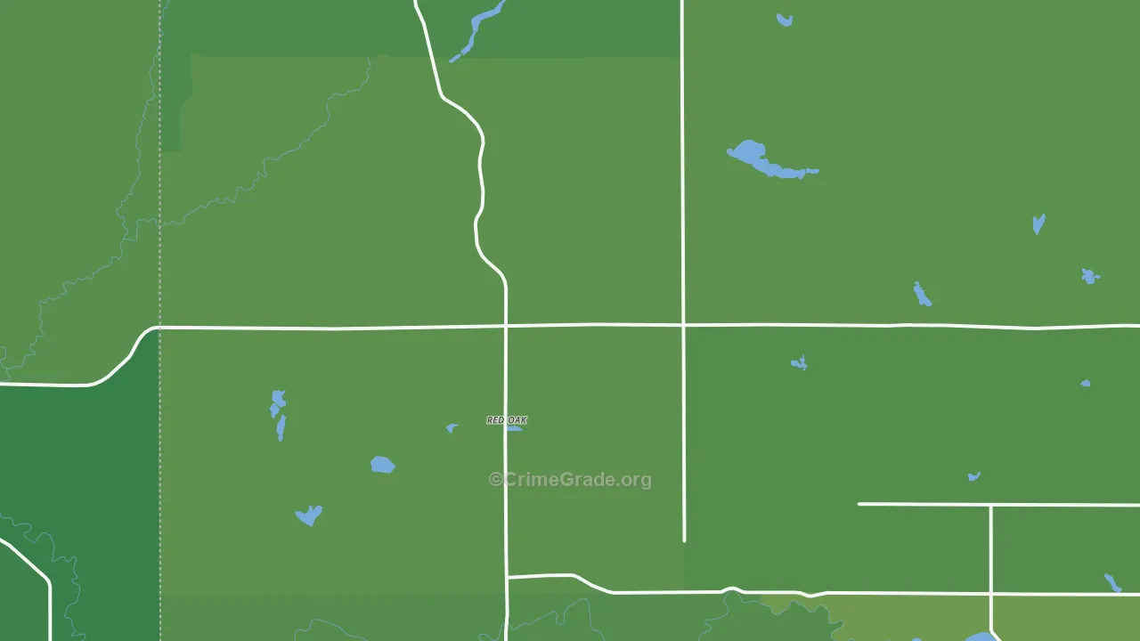 Red Oak, MI Map of Vehicle Theft Rates
