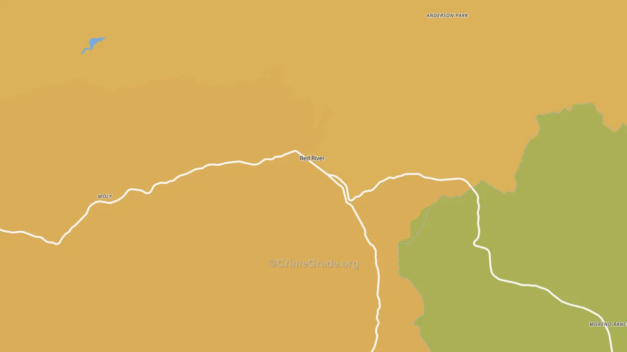 Red River, NM Map of Vehicle Theft Rates