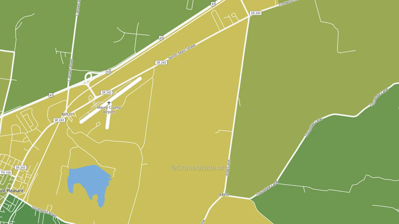 Red Row, TN Map of Vehicle Theft Rates