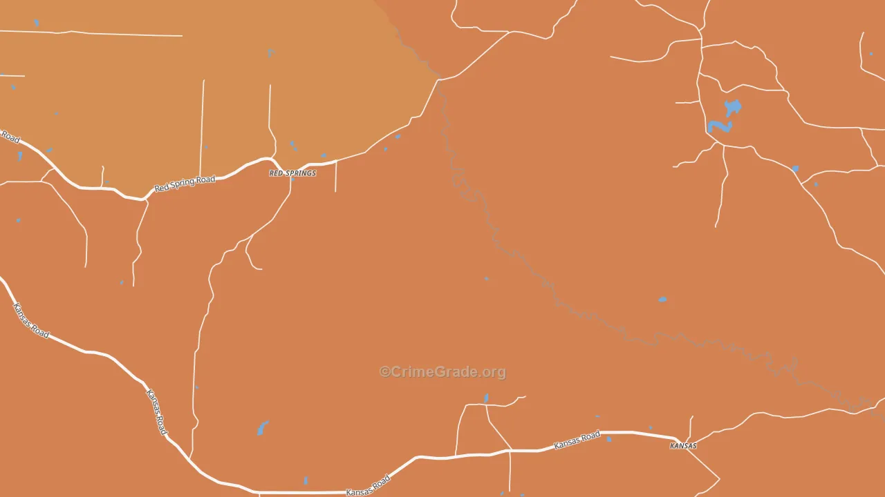 Red Springs, AR Map of Vehicle Theft Rates