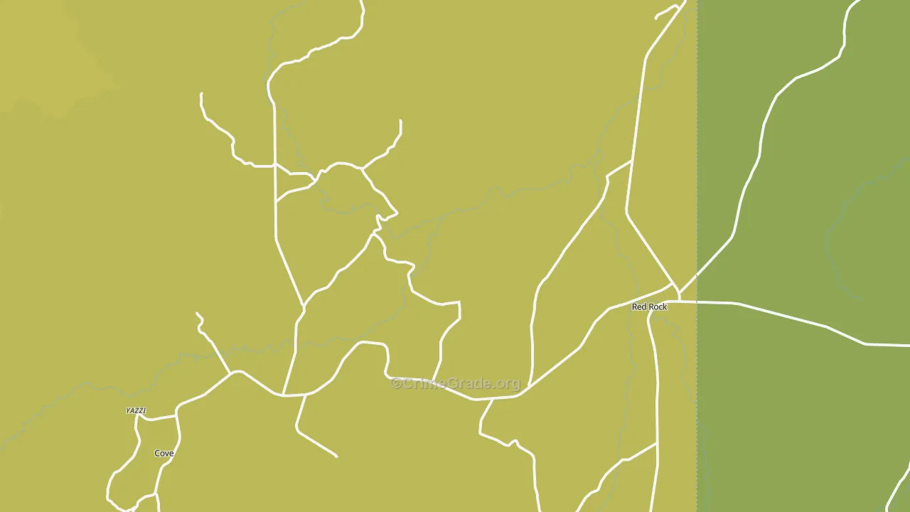 Red Valley, AZ Map of Vehicle Theft Rates