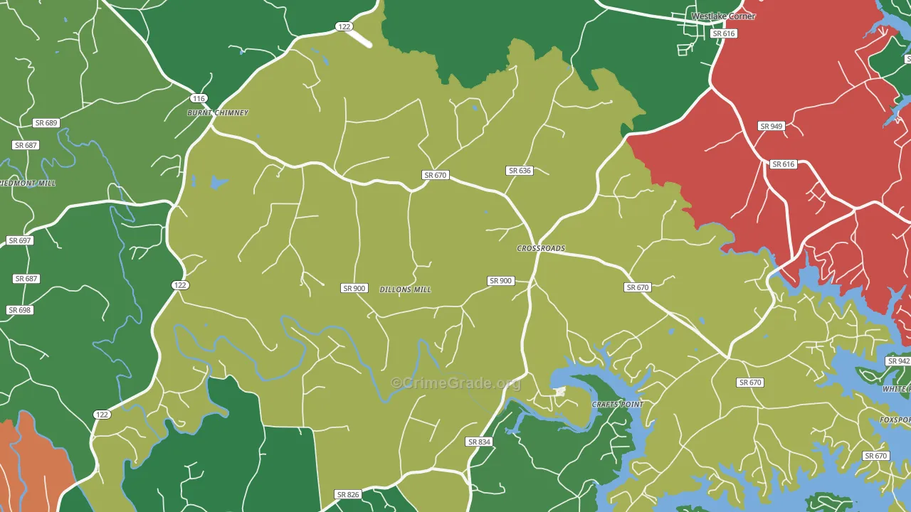 Red Valley, VA Map of Vehicle Theft Rates