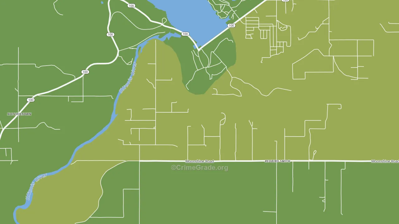 Redbird Smith, OK Map of Vehicle Theft Rates