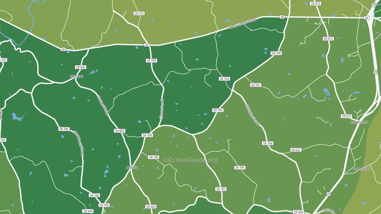 Redeye, VA Map of Vehicle Theft Rates