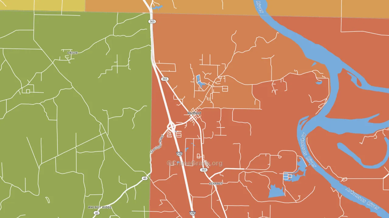 Redfield, AR Map of Vehicle Theft Rates