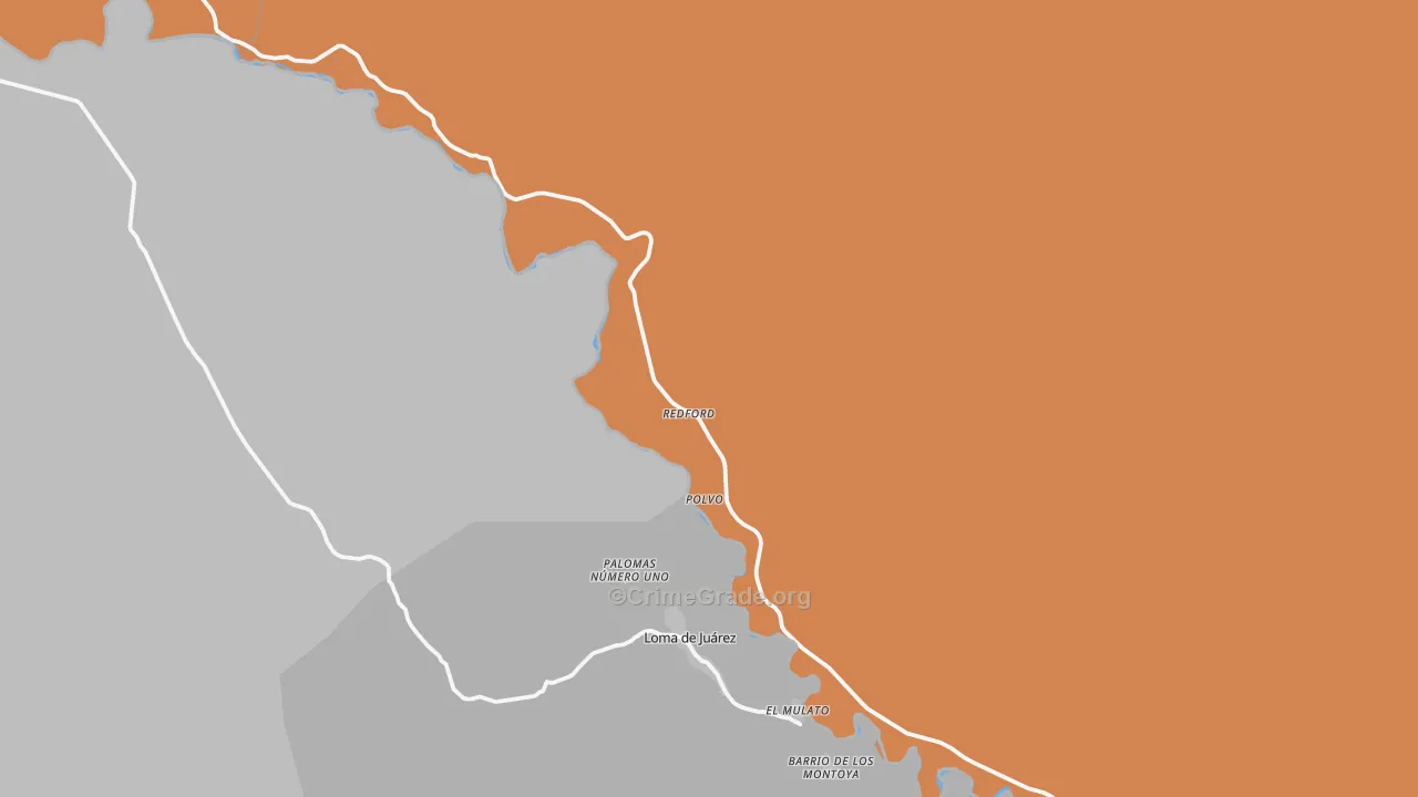Redford, TX Map of Vehicle Theft Rates