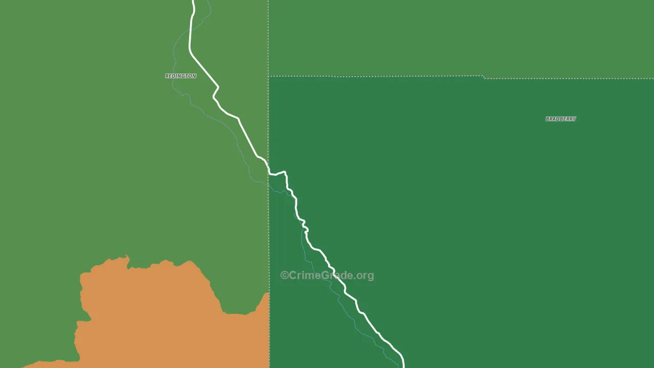 Redington, AZ Map of Vehicle Theft Rates