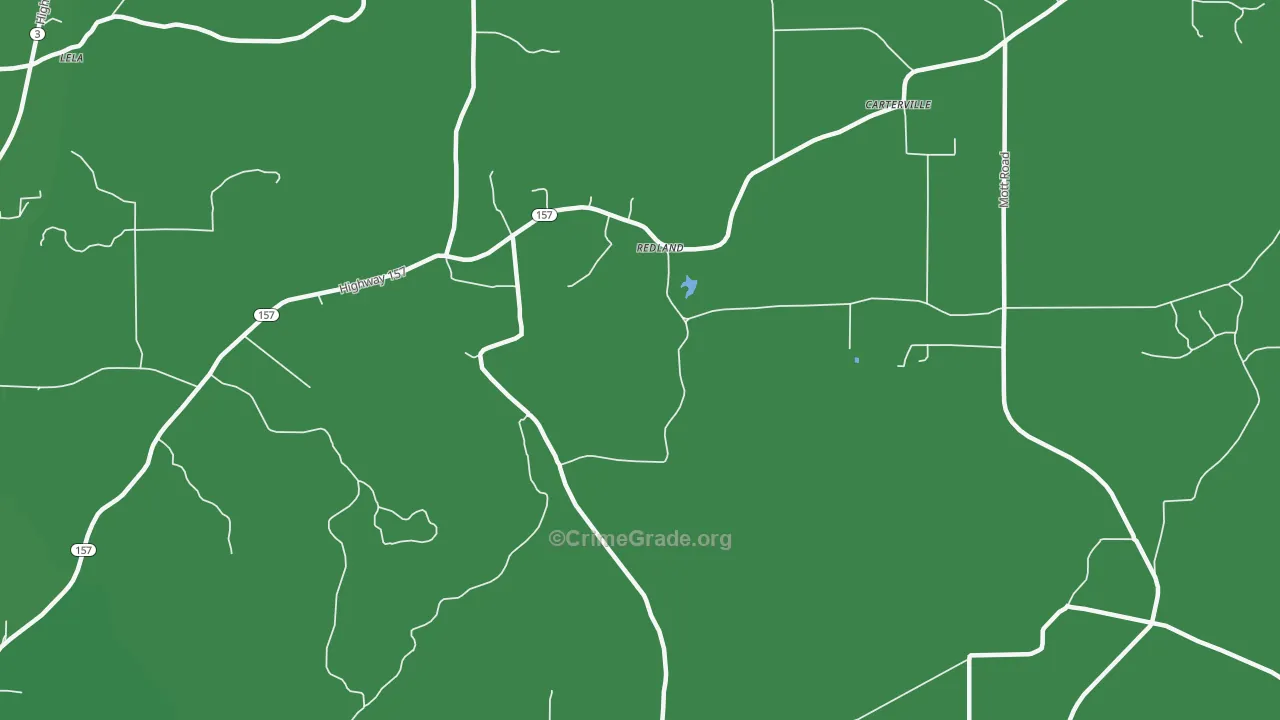 Redland, LA Map of Vehicle Theft Rates