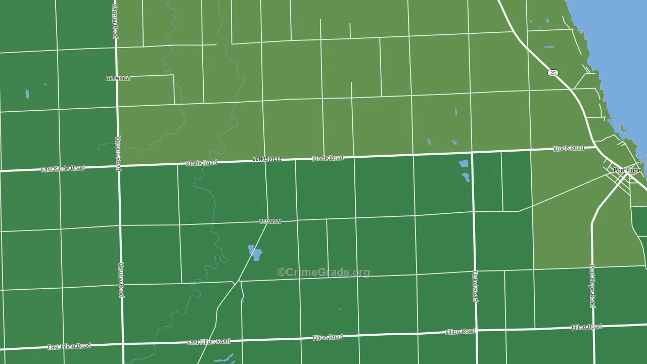Redman, MI Map of Vehicle Theft Rates