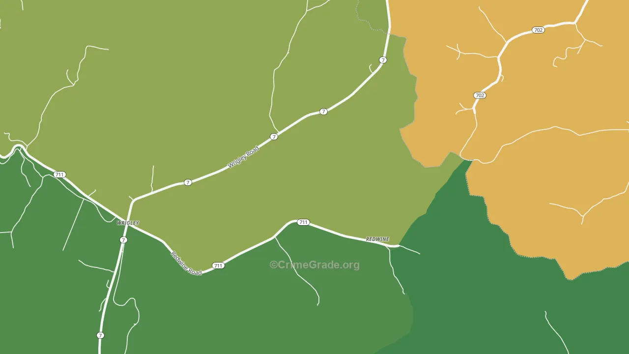 Redwine, KY Map of Vehicle Theft Rates