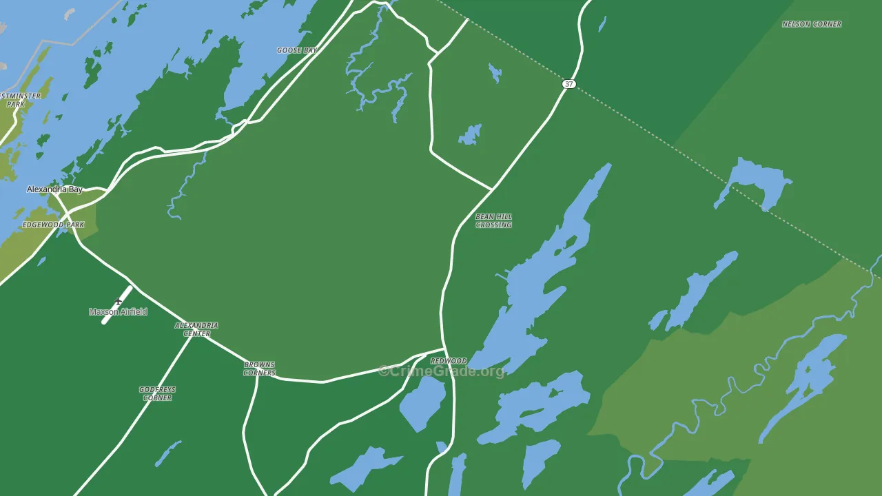 Redwood, NY Map of Vehicle Theft Rates