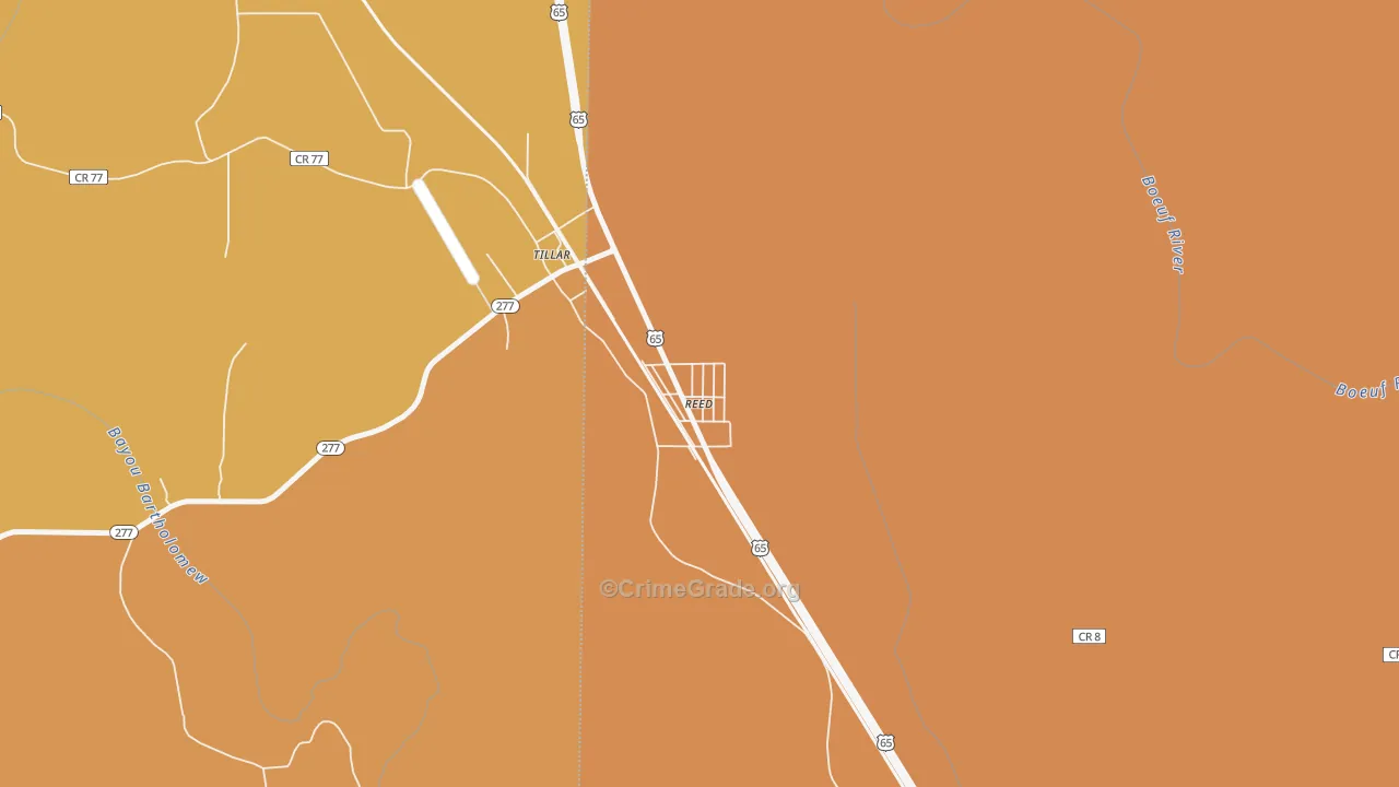 Reed, AR Map of Vehicle Theft Rates