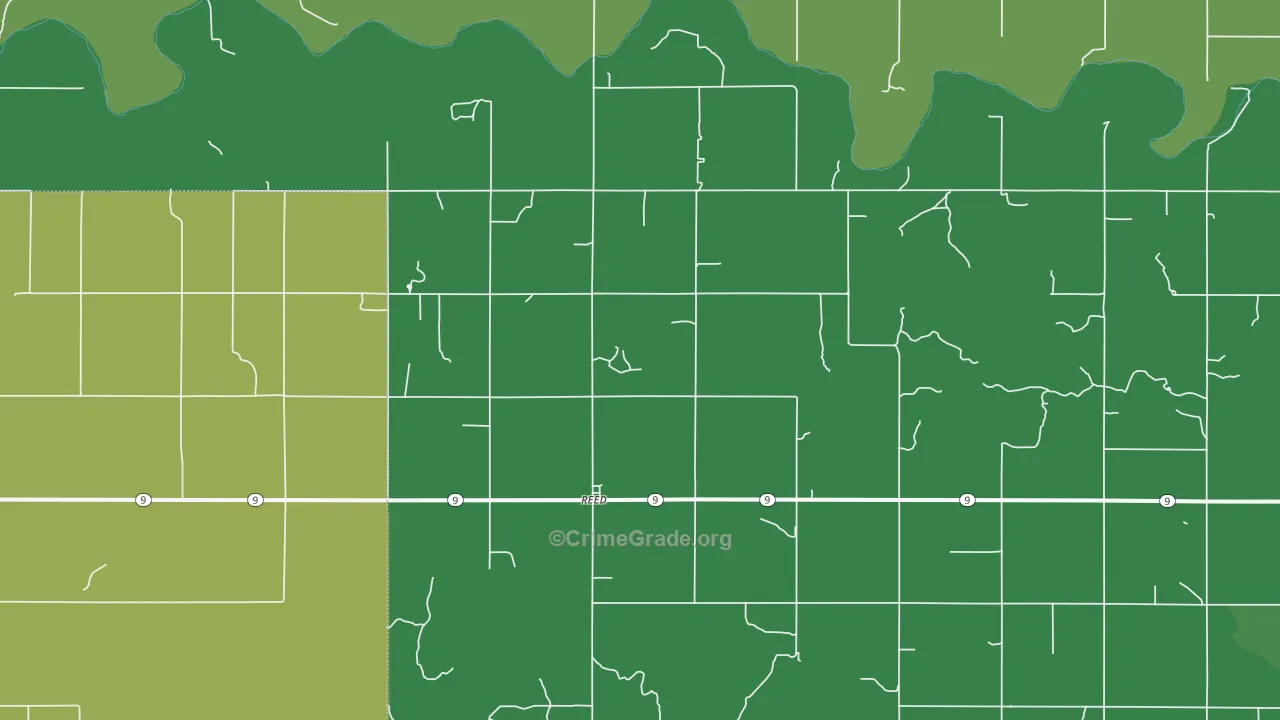 Reed, OK Map of Vehicle Theft Rates