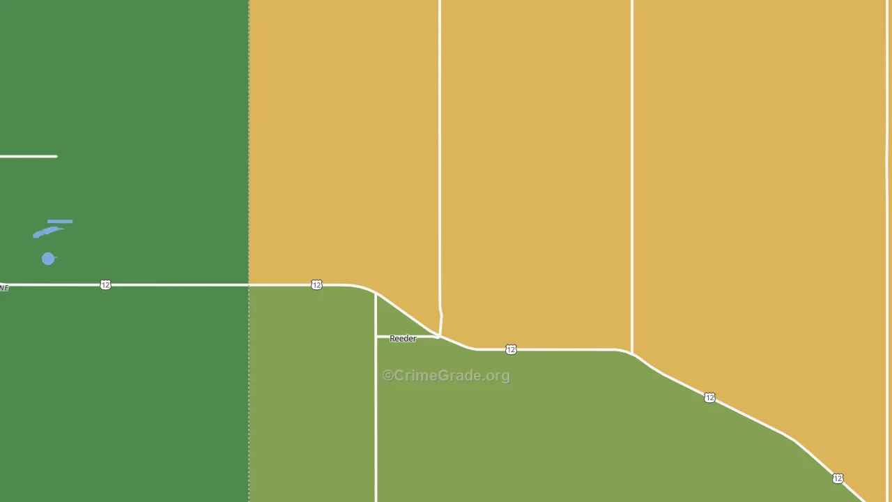 Reeder, ND Map of Vehicle Theft Rates