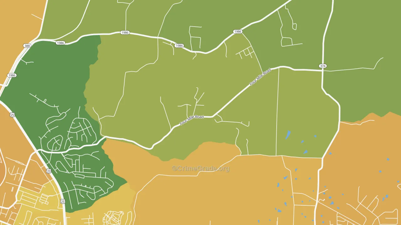 Reeds Crossing, KY Map of Vehicle Theft Rates