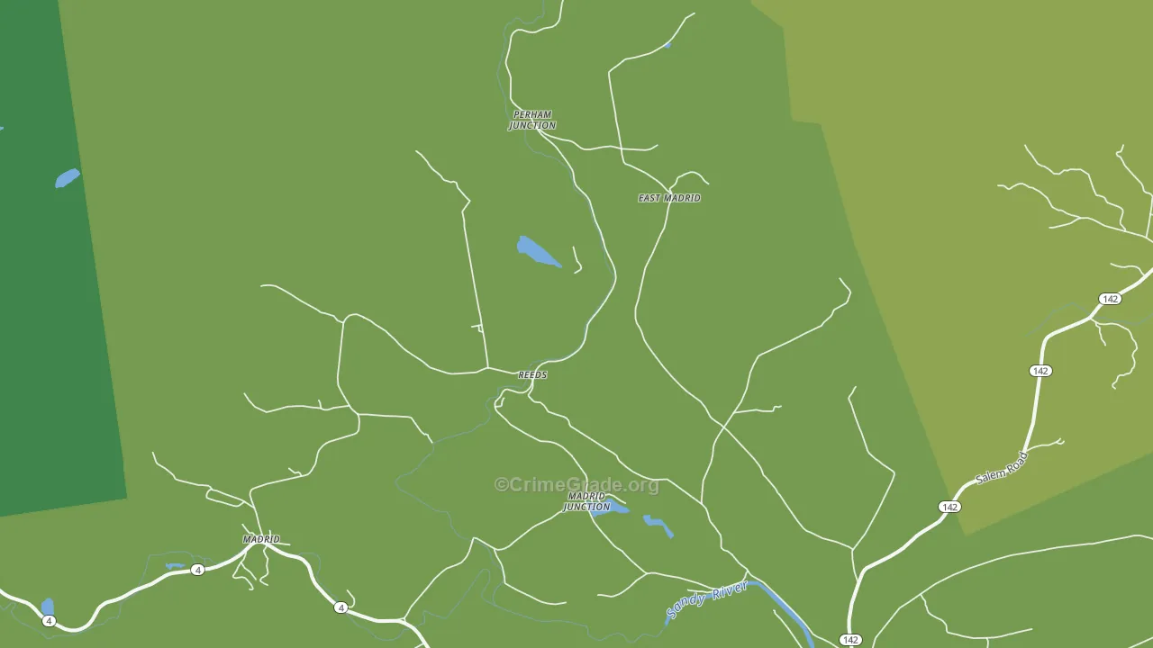 Reeds, ME Map of Vehicle Theft Rates