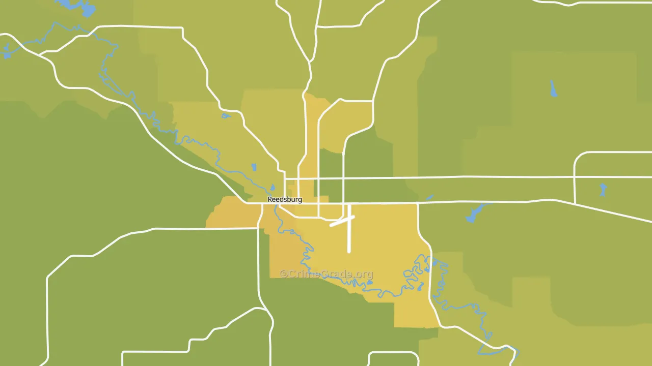 Reedsburg, WI Map of Vehicle Theft Rates