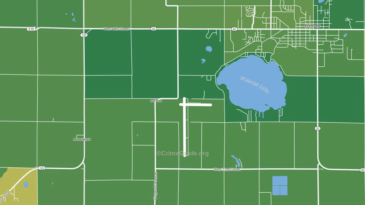 Reeman, MI Map of Vehicle Theft Rates