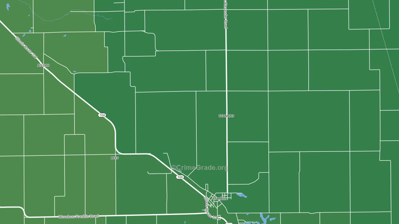 Rees, IL Map of Vehicle Theft Rates