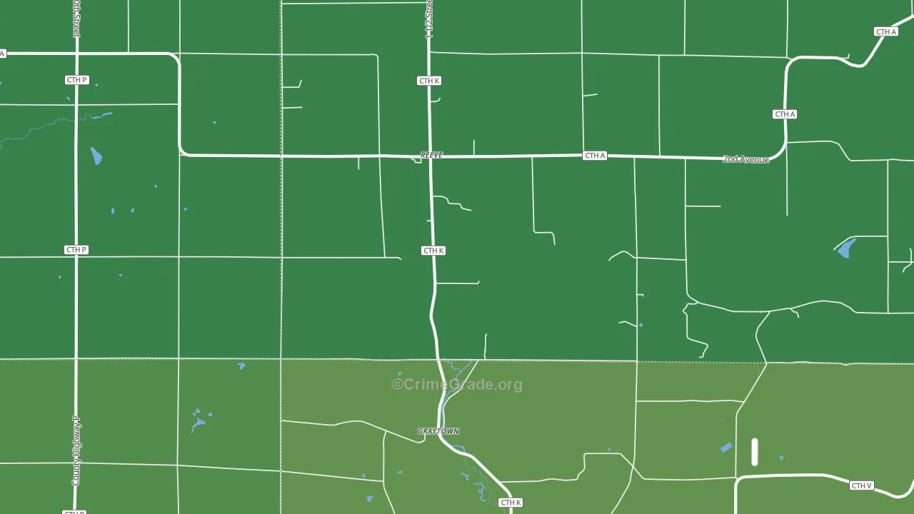 Reeve, WI Map of Vehicle Theft Rates