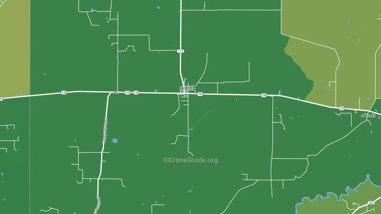 Reeves, LA Map of Vehicle Theft Rates