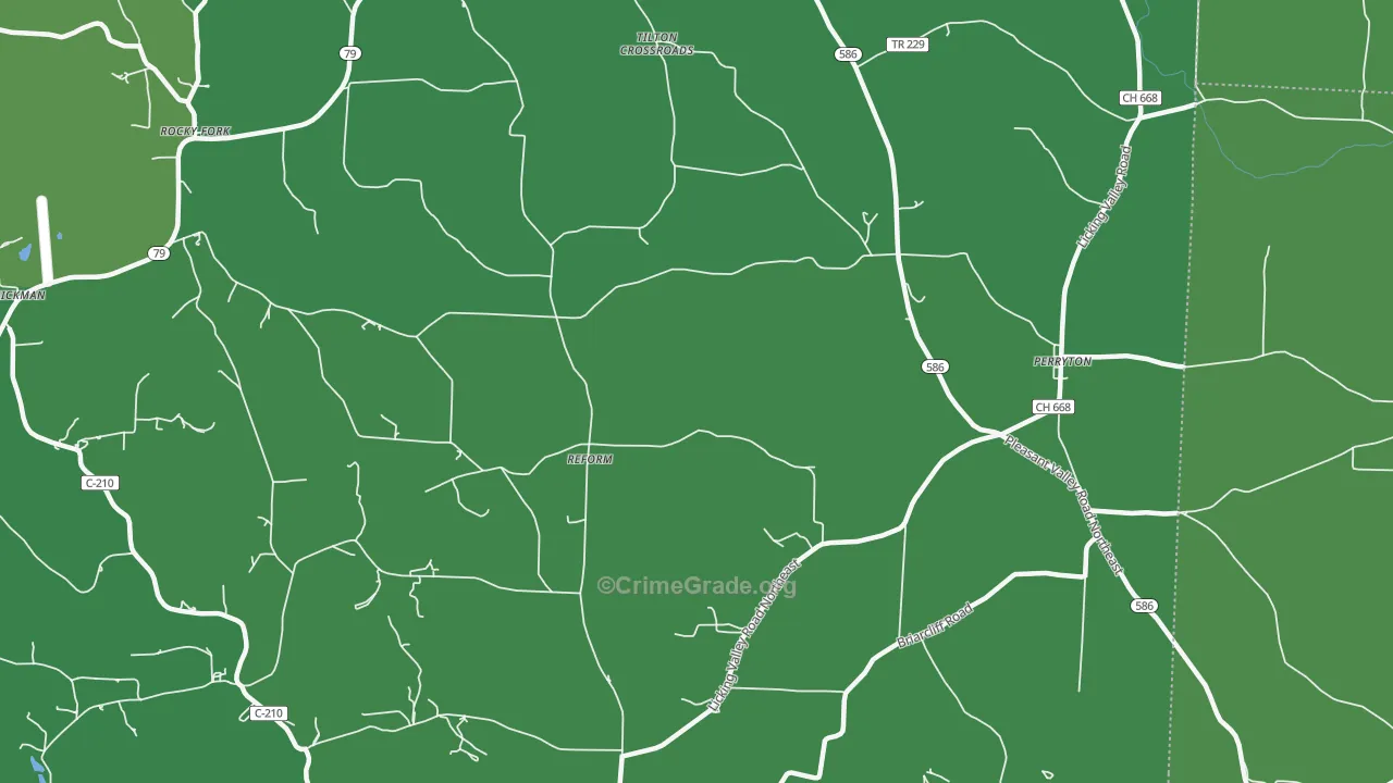 Reform, OH Map of Vehicle Theft Rates