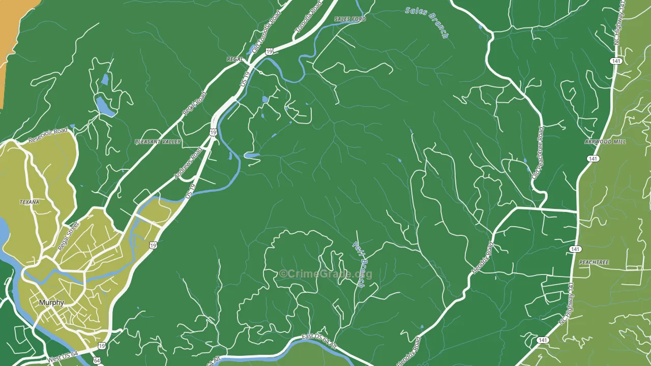 Regal, NC Map of Vehicle Theft Rates