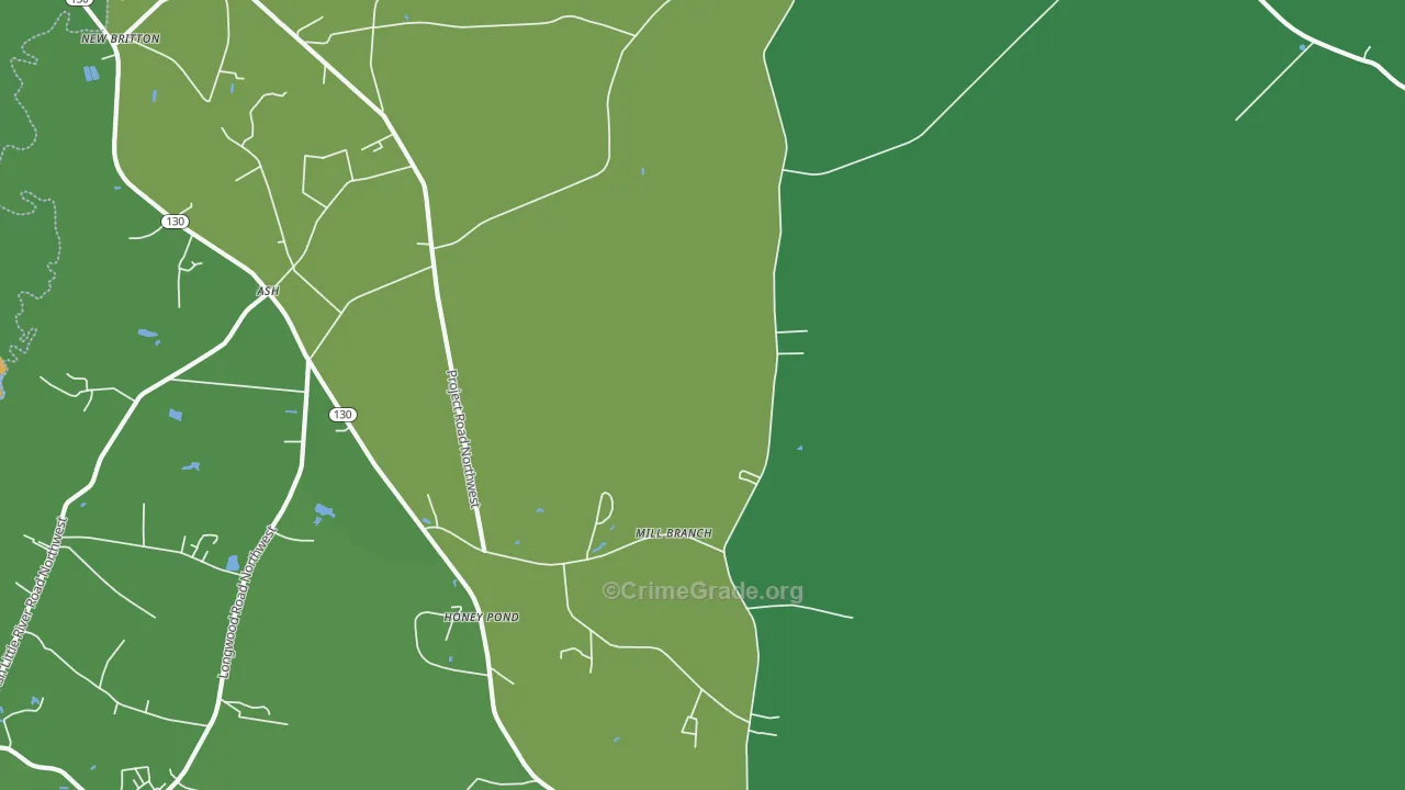Regan, NC Map of Vehicle Theft Rates