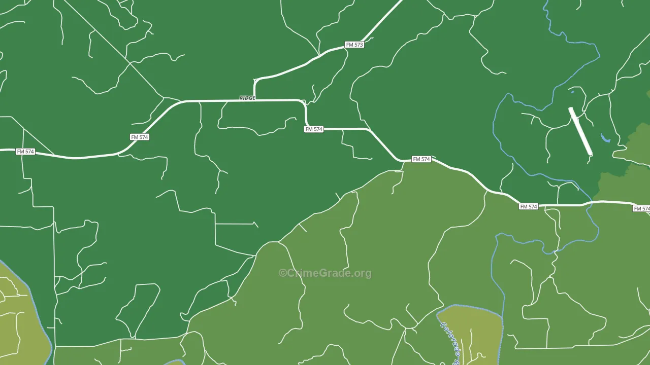 Regency, TX Map of Vehicle Theft Rates