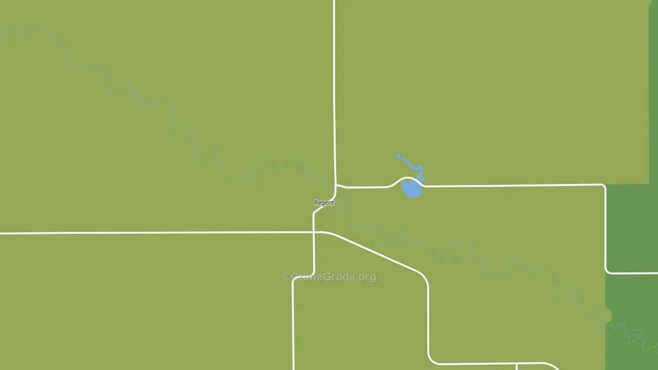 Regent, ND Map of Vehicle Theft Rates