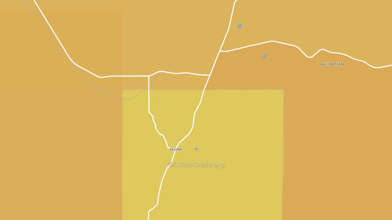 Regina, NM Map of Vehicle Theft Rates