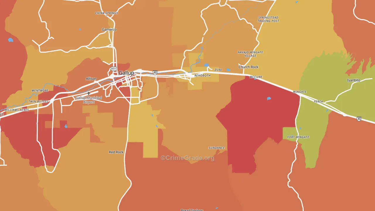 Rehoboth, NM Map of Vehicle Theft Rates