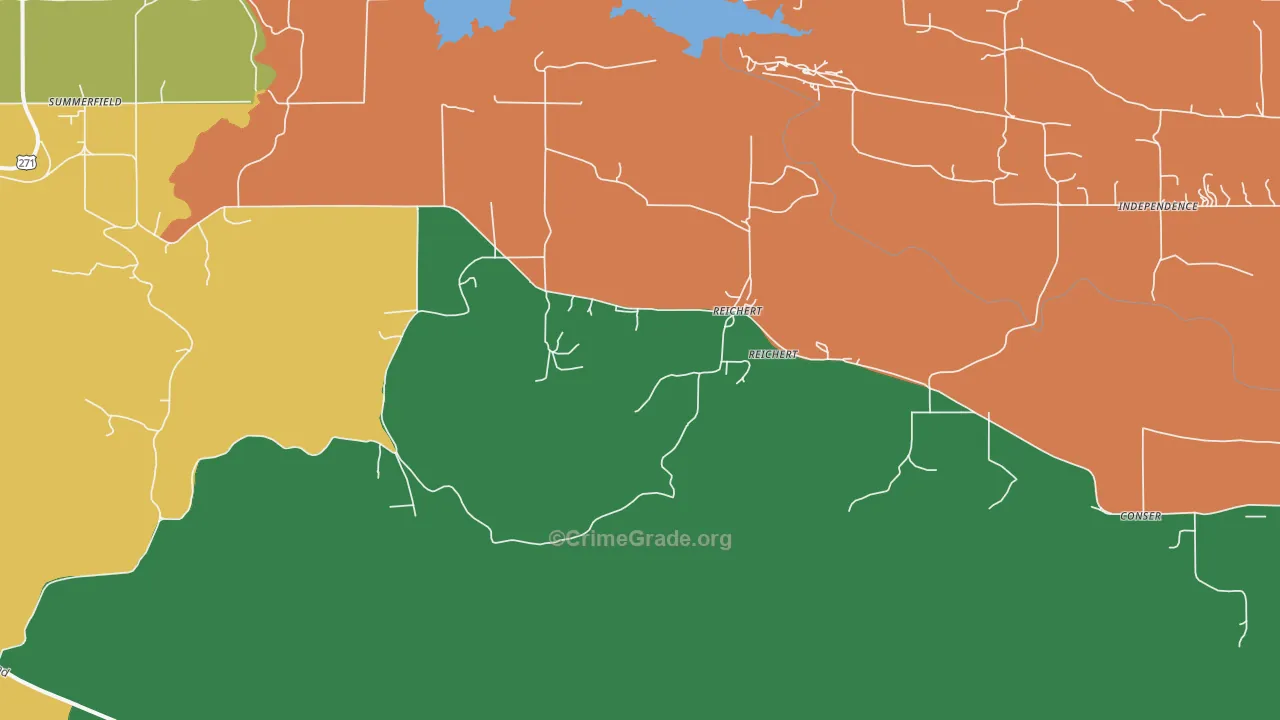 Reichert, OK Map of Vehicle Theft Rates