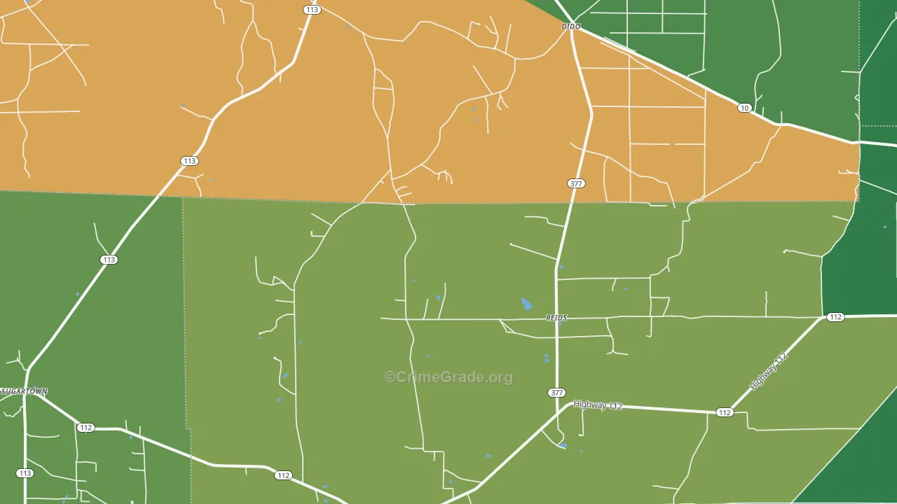 Reids, LA Map of Vehicle Theft Rates