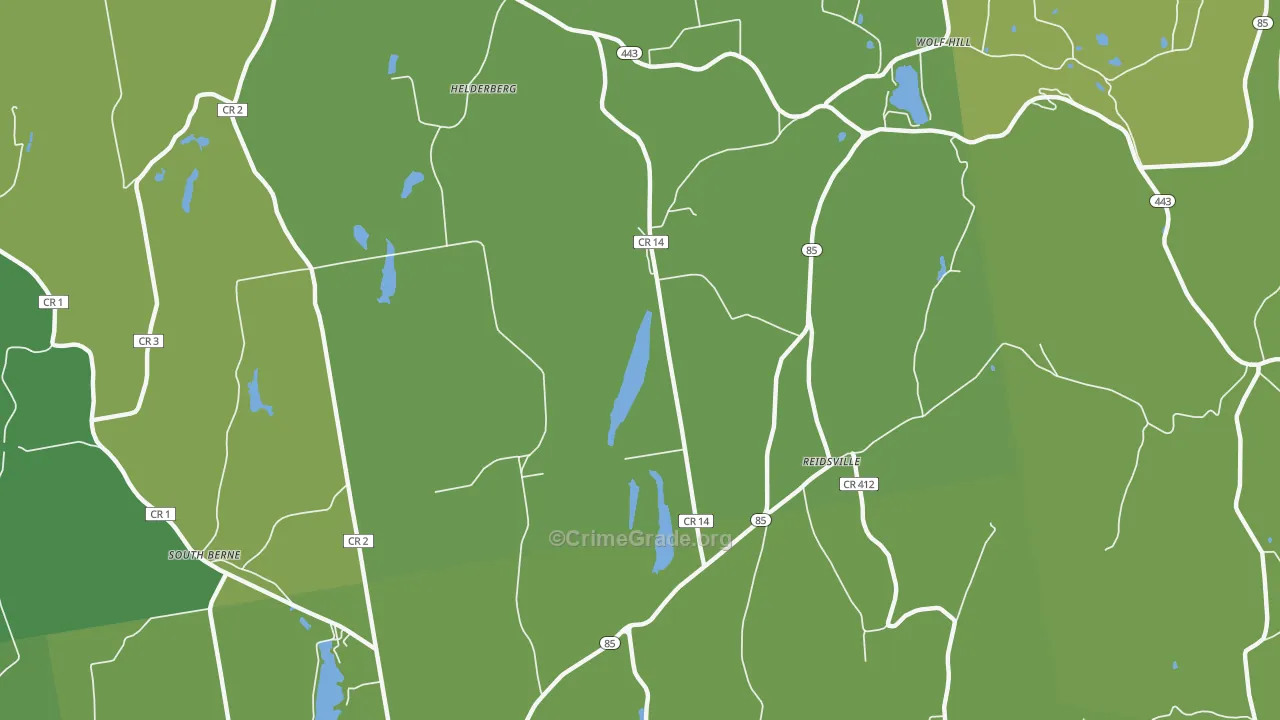 Reidsville, NY Map of Vehicle Theft Rates