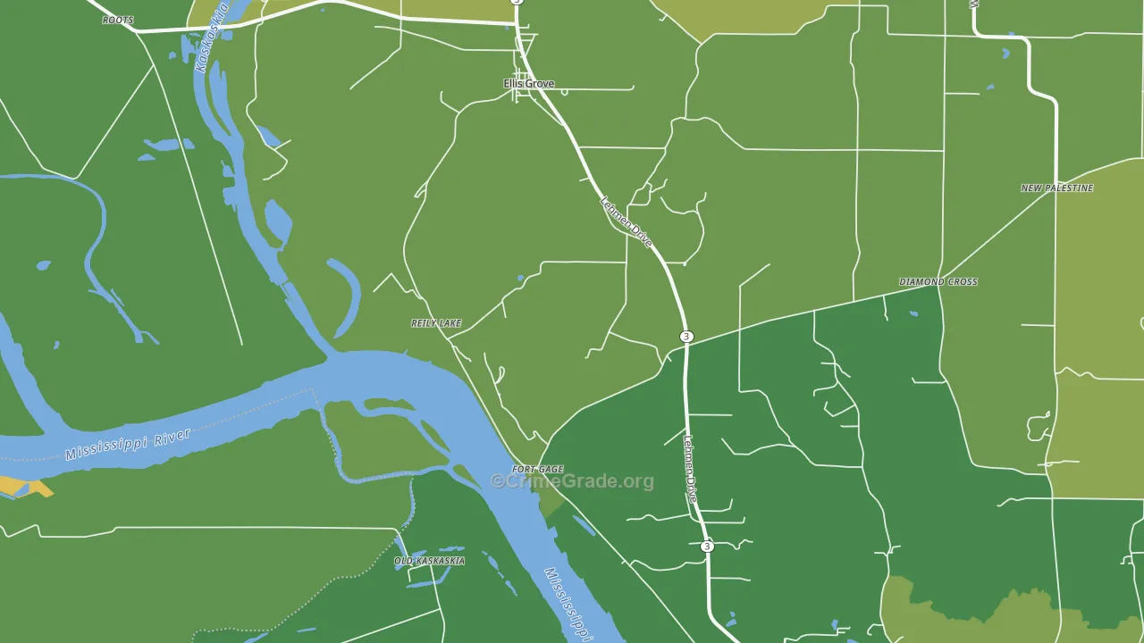 Reily Lake, IL Map of Vehicle Theft Rates