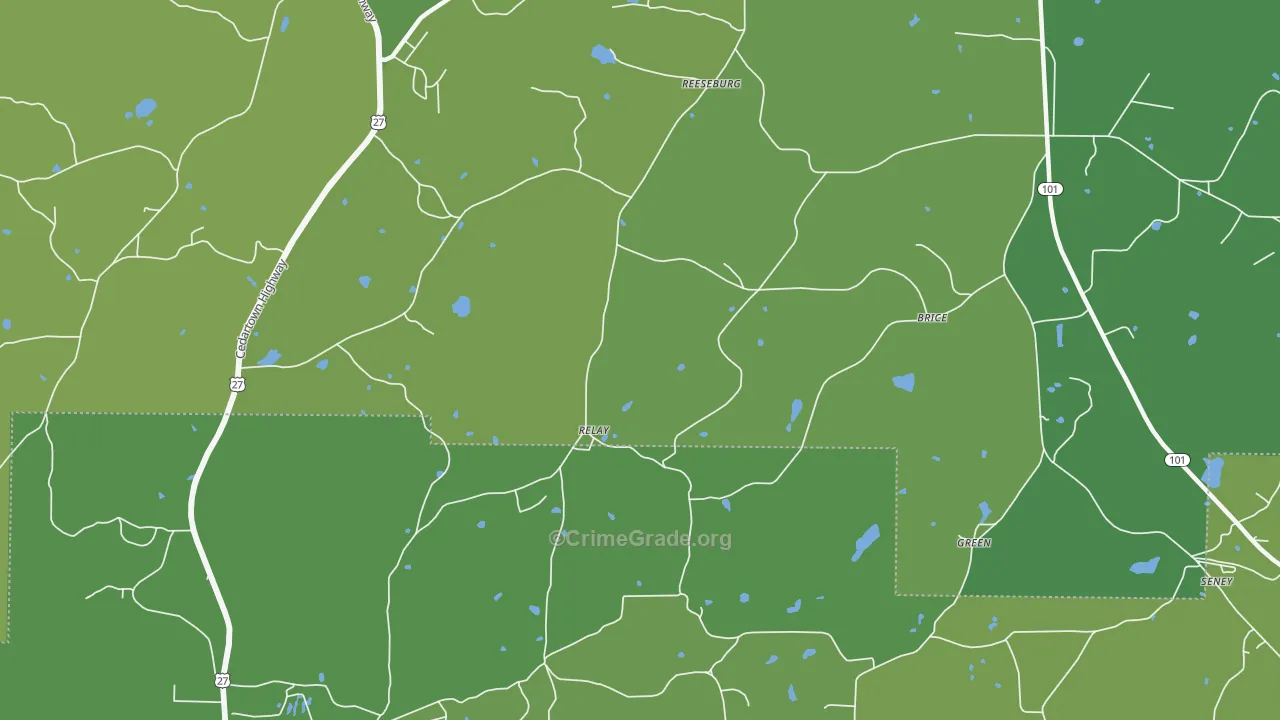 Relay, GA Map of Vehicle Theft Rates